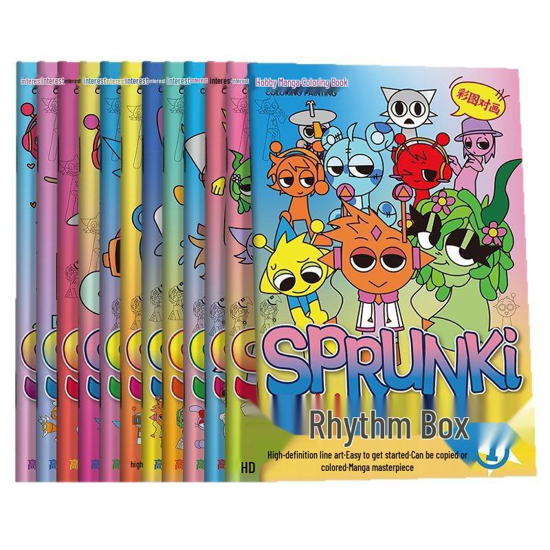 Rhythmusbox: Cartoon Anime Mal- und Kritzelbuch für Kinder
