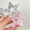 3Pcs Simple Transparent Hairpin Sweet Temperament Girls Hairpin Hair Accessories Colorful Hollow Five Pointed Star Shark Clip