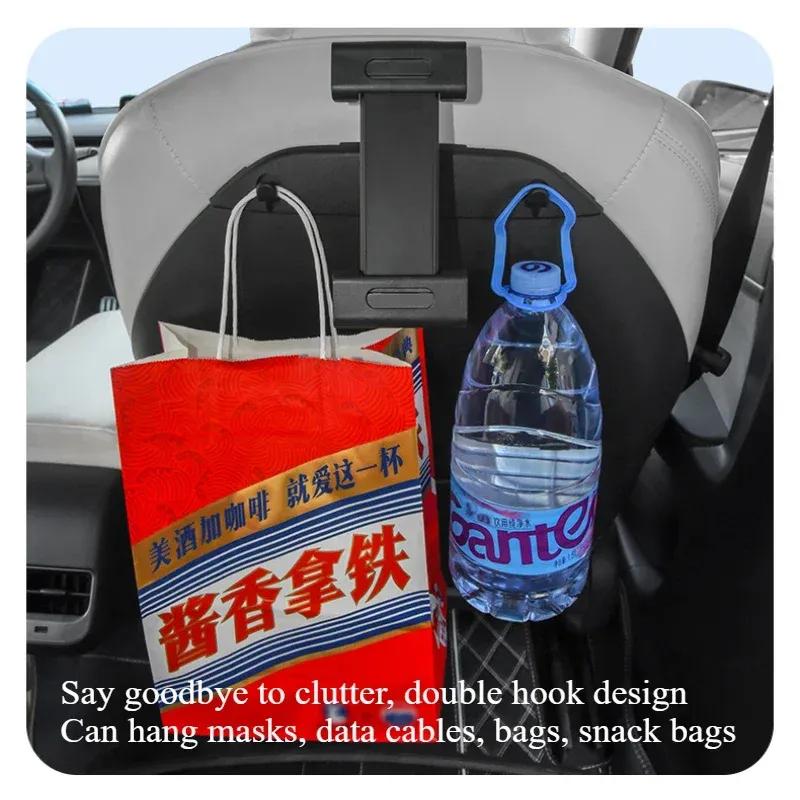 Car Seat Back Headrest Bracket Multifunctional Hanging Hook 4.7-12.9 Inch Tablet Stand Cell Phone Holder for Tesla Model 3/Y/S/X