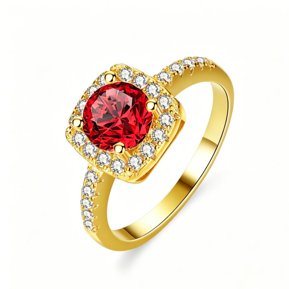 6.5mm Gold Plated Cushion Halo Moissanite Engagement Ring S925 Sterling Silver Promise Ring For Women