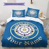 Personalisierte Bettwäsche für Leeds-Fans, Steppbett-Set, Bettbezug, Kissenbezug, Heim-Geburtstagsgeschenk (1 Bettbezug + 2 Kissenbezüge, ohne Füllung)