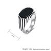 Men's Titanium Steel Black Gem Ring - Artistic Retro Hip Hop Non-Fading Jewelry