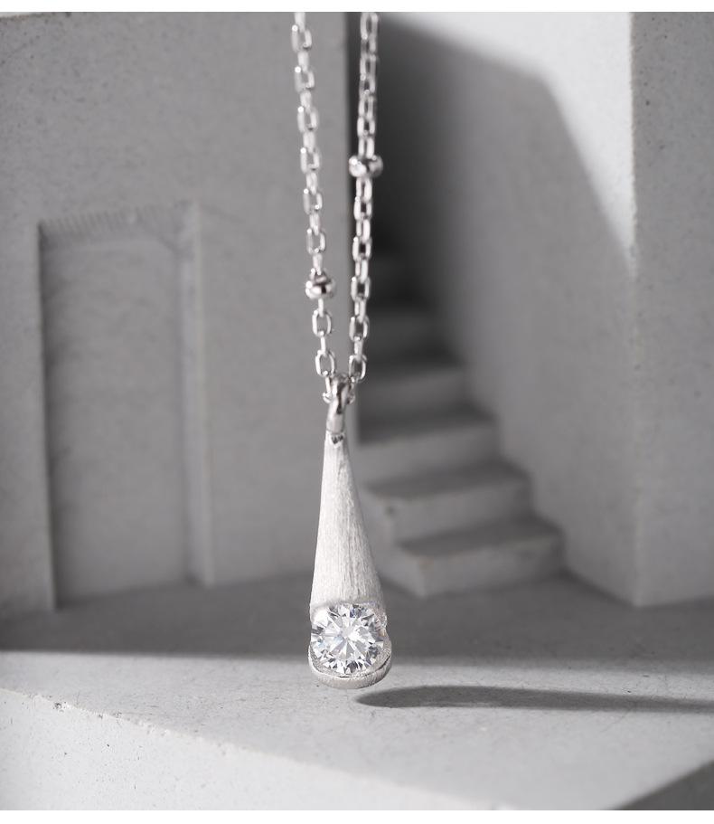 Elegant Water Drop Necklace for Women 925 Sterling Silver with Frosted Zirconia Dainty Everyday Fine Jewelry Gift
