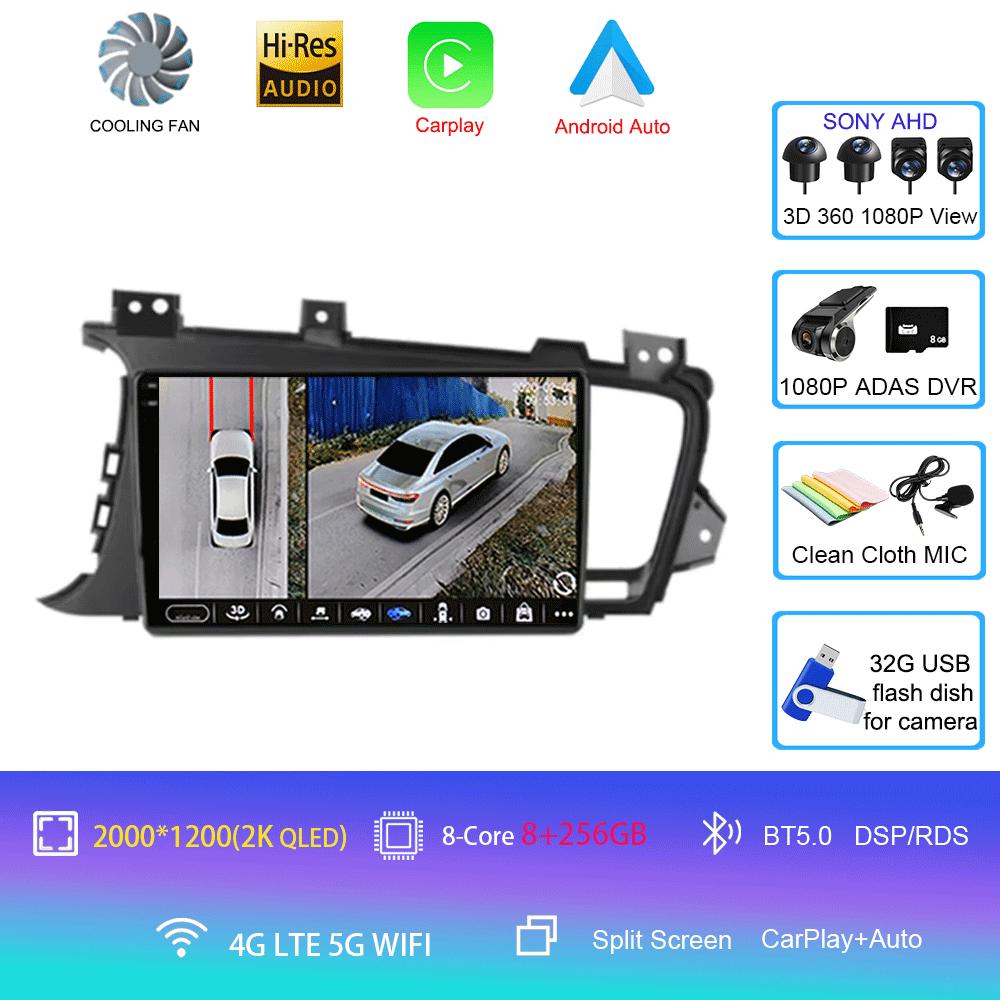 Car Radio Android 14 For Kia Optima 3 K5 TF T 2010 2011 2012 2013 2014 2015 Navigation GPS Multimedia Player Stereo WiFi+4G DSP