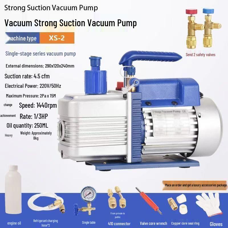 Portable Single/Double Stage Vacuum Pump for Air Conditioners, Refrigerators & Automobiles