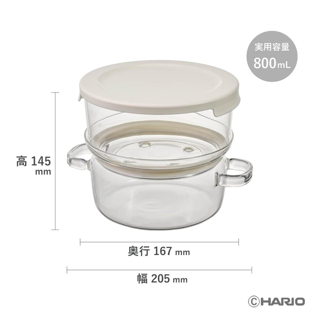 HARIO Glass Steamer Microwave Dishwasher Made In 1 Piece Basket, Heat-Resistant Glass, Safe, Safe, Japan, Heat-Resistant Container,