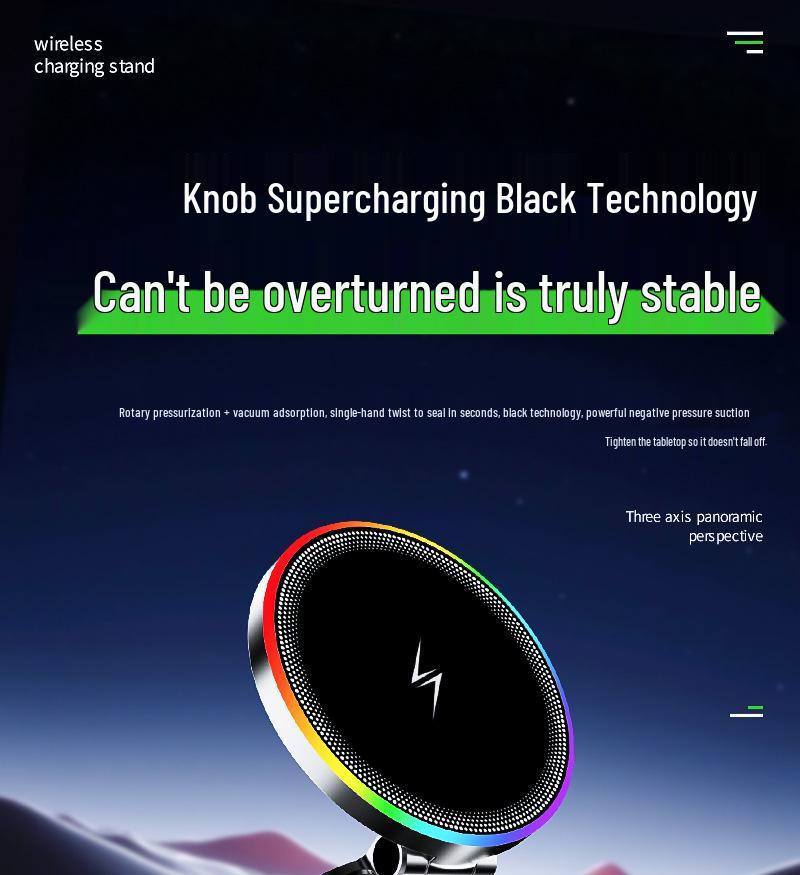 Magnetic Wireless Charging Car Phone Holder with Suction Cup