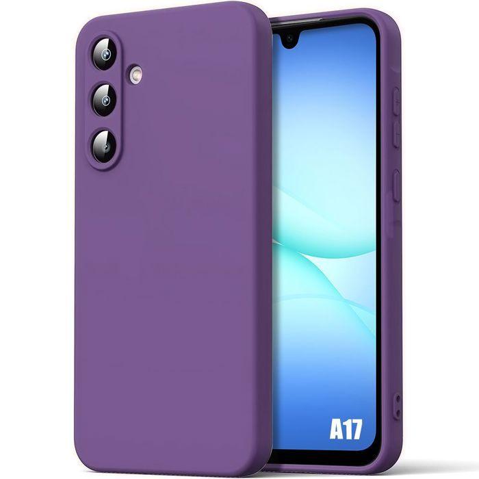 Coque de Protection - BOOLING - Samsung Galaxy A17 4G/5G - Silicone Liquide Anti-Rayure Violet Foncé
