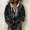 Women's Fashion Long Sleeve Polka Dot Print Hooded Pullover Sweatshirt
