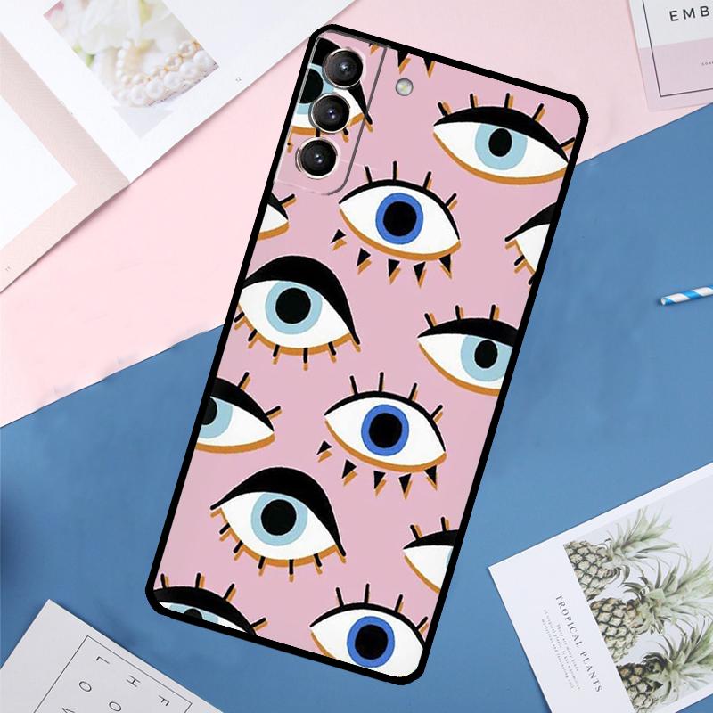 Lucky Eye Blue Evil Eye Print Case For Samsung Galaxy S25 Ultra S24 S23 S22 S21 Ultra S9 S10 Plus S23 FE S25 FE Back Cover