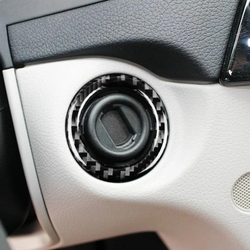 Carbon Fiber Car Ignition Switch Key Hole Ring Cover Trim Sticker for Mercedes-Benz W204 W212 W246 A B C E Class GLA CLA GLC SLK