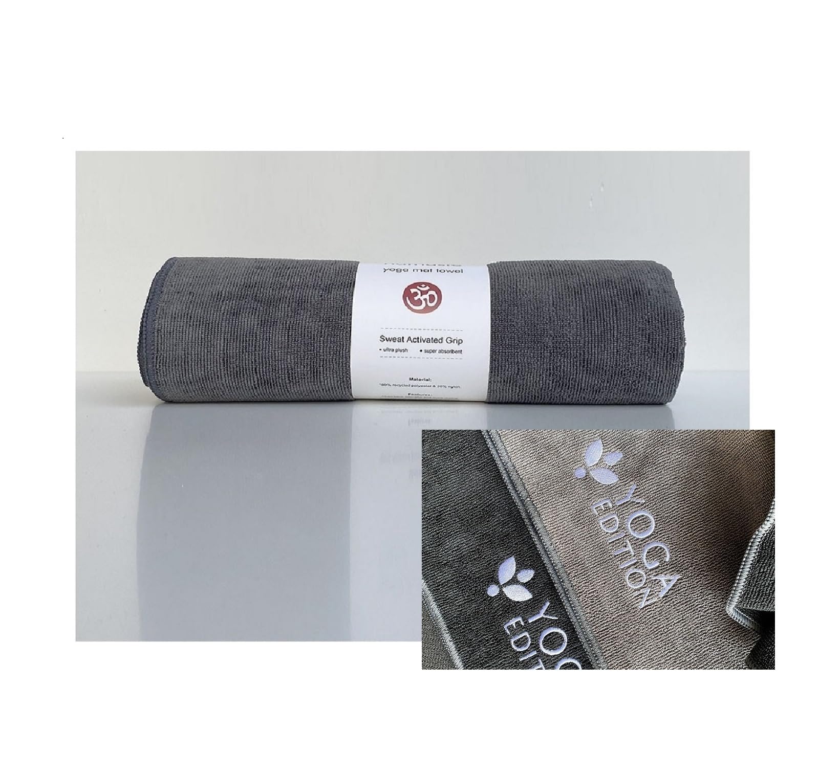 

Yoga Mat Towel Hot Yoga Rug Yoga Rug Towel 183 x 61cm Lightweight Hot Yoga Towel Quick Drying Easy to Carry Non-Slip (Gray) [Item] сірий колір