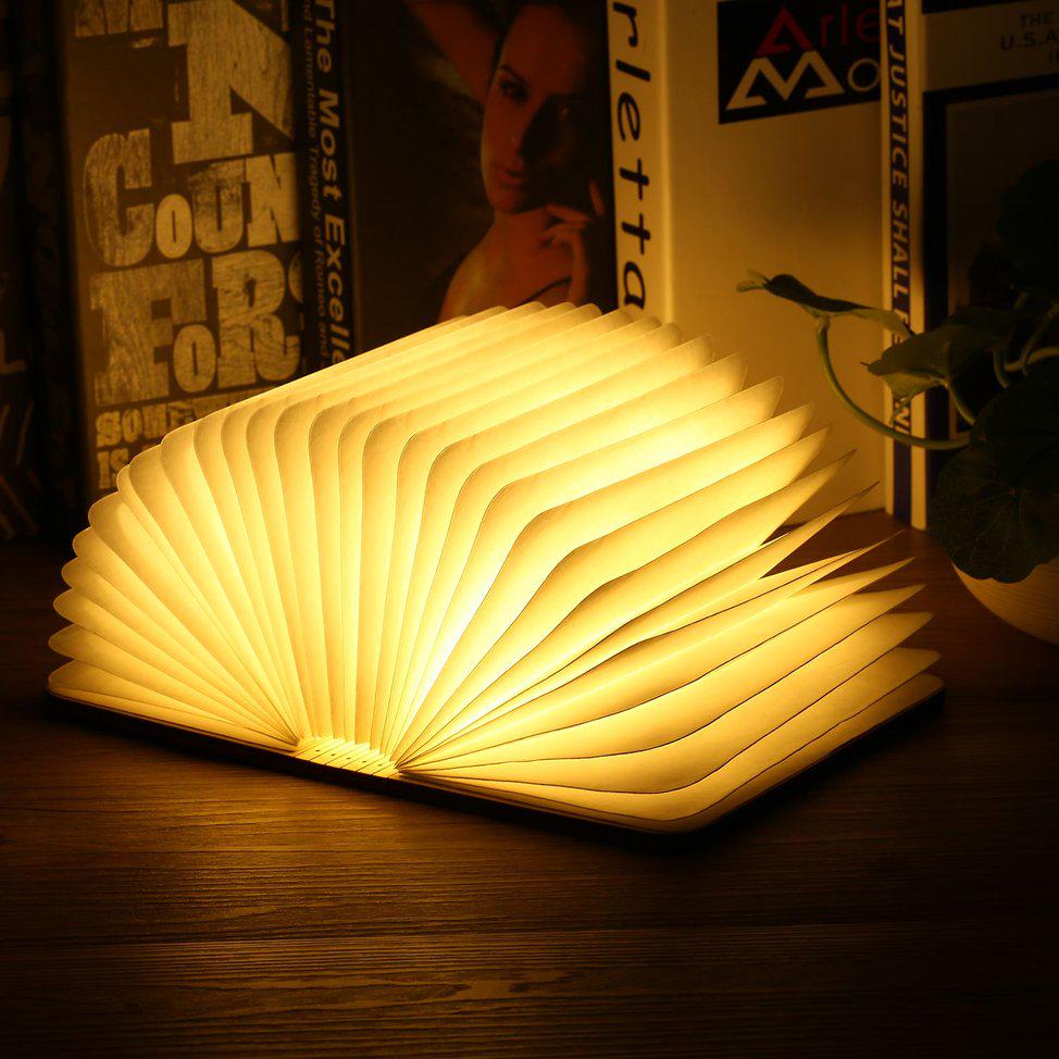 Buy Creative Wooden LED Book Light Magnetic Foldable & Flexible USB ...