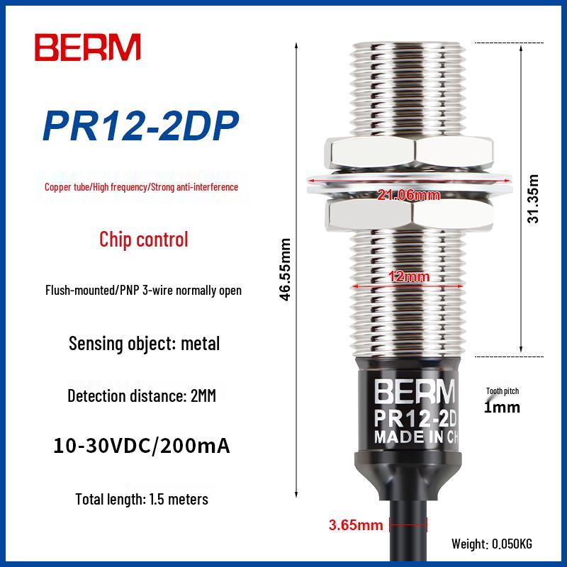 

Metal Proximity Sensor PR08 12 18-4DN/4DP, 3-Wire Inductive Switch, NPN/PNP, Normally Open