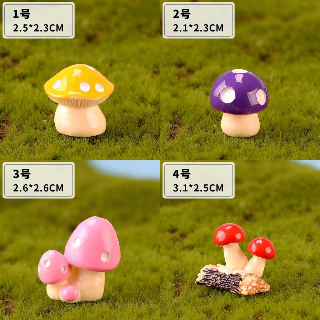 Realistic Resin Mushroom Cluster Miniature Decorative Art For Diy Gifts