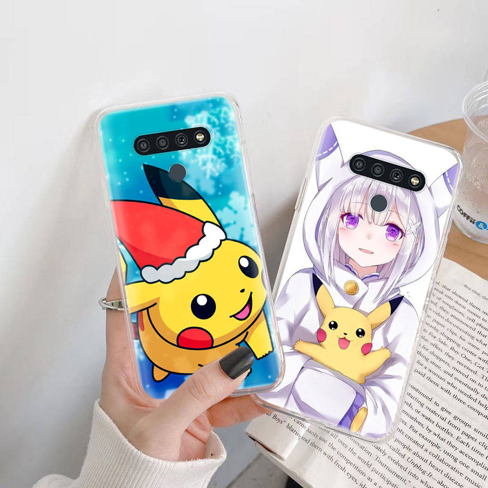 Transparent Case for Samsung A04 A14 A23 M33 M53 Realme 10 9 C35 C55 VIVO X80 Infinix Hot 30 Note 11 Tecno Spark 8P Pro P-37 Lovely Pikachu
