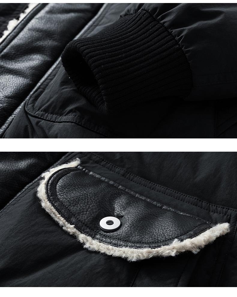 MLB & NY Co-Branded 2025 Winter Men's Down Jacket with Lamb's Wool Patchwork