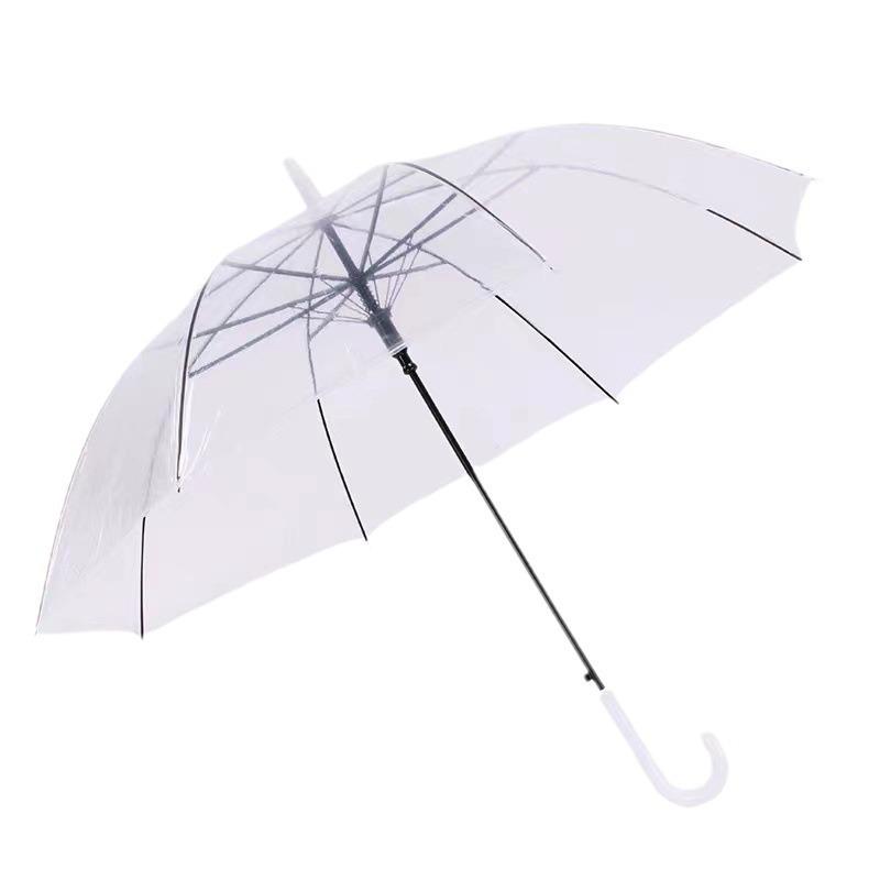 Manufacturer long handle straight rod transparent umbrella 1 1 inch 8 bone bold umbrella bone automatic umbrella business fashion gift umbrella