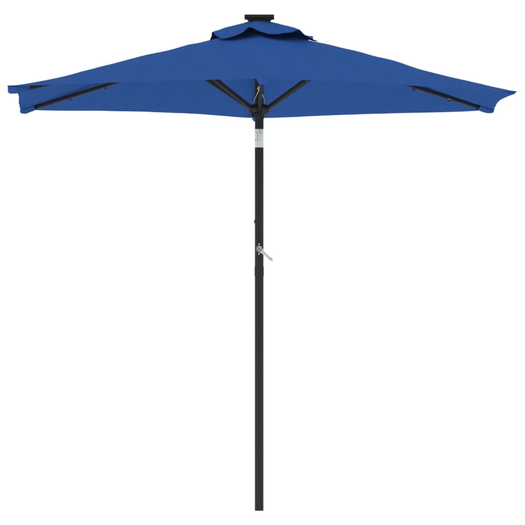 Vidaxl Parasol Ogrodowy Led, Stalowy Słupek, Lazurowy, 225X225X212 Cm