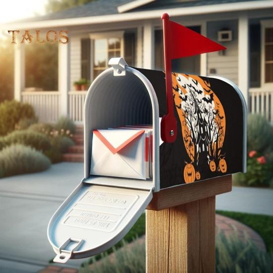 Mailbox Cover Halloween Themed Magnetic Mailbox Wrap Colorful Gothic Mailbox Sleeve for Garden Yard Home Outdoor Decor