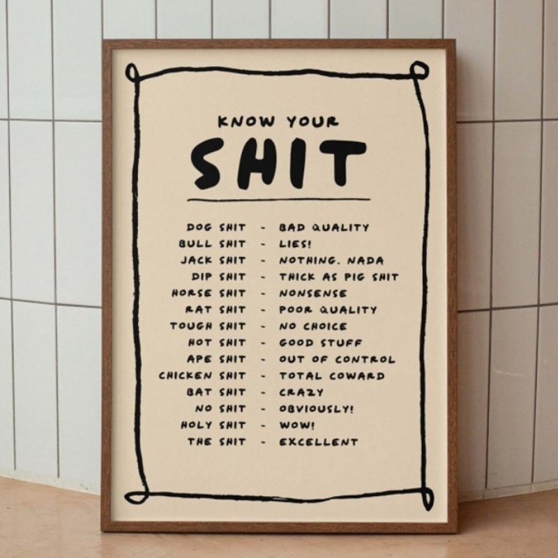 30 būdų pasakyti Fvck Spausdintas plakatas Juodas ir kreminės spalvos Sienų meno spaudiniai Tapyba Miegamojo Namų Svetainės Dekoravimas