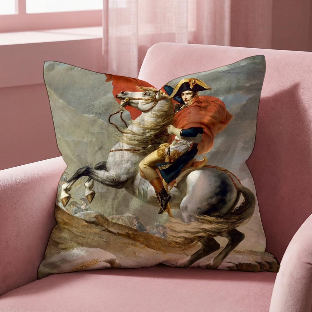 Rider Horse Painting Cushion Cover Multi-Scene Pillow Cover for Home & Car - Reversible, Soft & Durable for Daily Use
