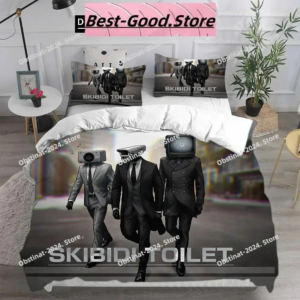 3D Fashion Game Skibidi Toilet Arale Bedding Set Print With Pillowcase Bed Duvet Cover Soft Single Double Queen Super King Size