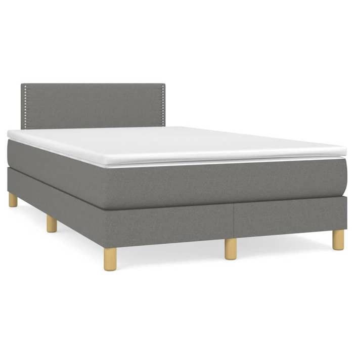 Maison Exclusive - Sommier à lattes de lit avec matelas Gris foncé 120x200cm Tissu