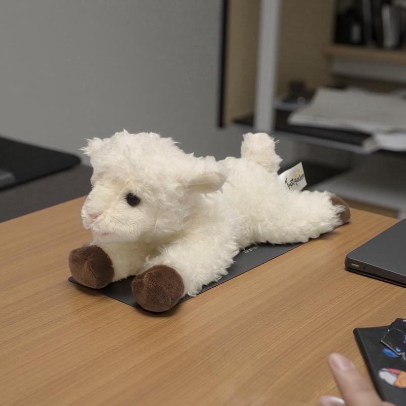 Mini Pet Little Sheep Plush Toys Stuffed Cartoon Baby Sheep Doll Cute Exquisite Standing&Lying Lifelike Animal Desktop Decor
