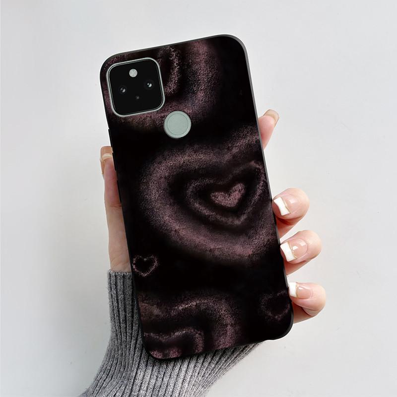 For Google Pixel 5 5A Case Cute Cat Cartoon Love Heart Silicone Soft TPU Back Cover For Pixel 5 5a Shockproof Protective Coque