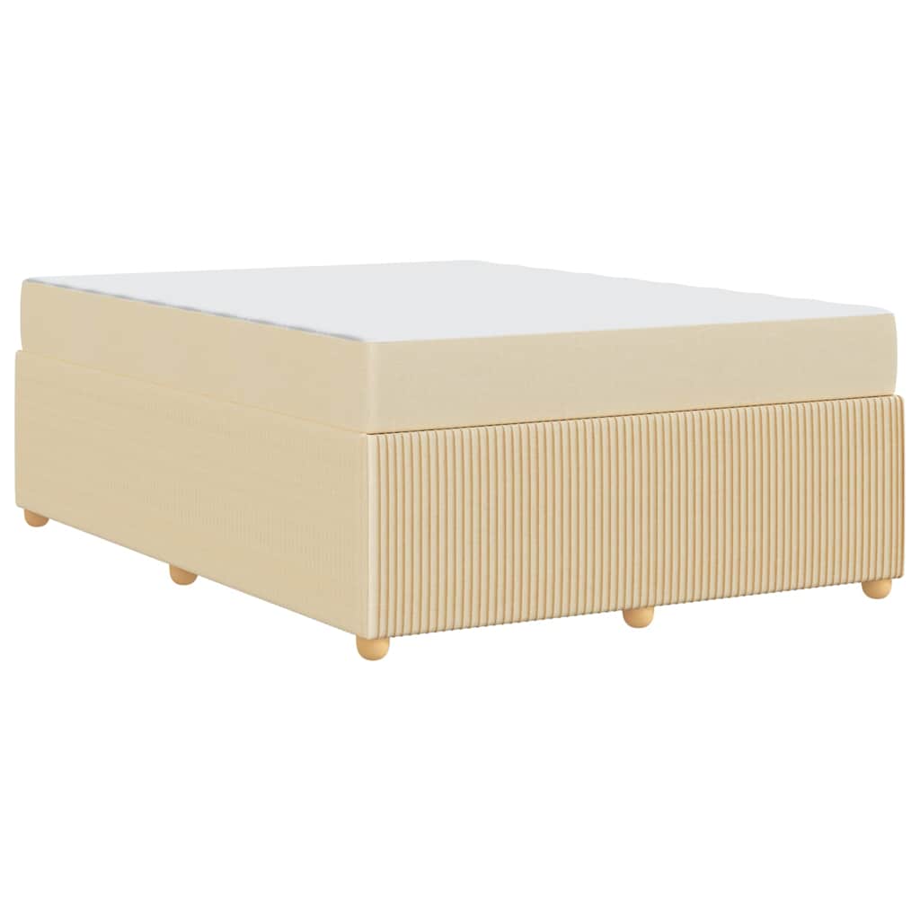 Bed Frame with Mattress Cream 140 x 200 cm Fabric