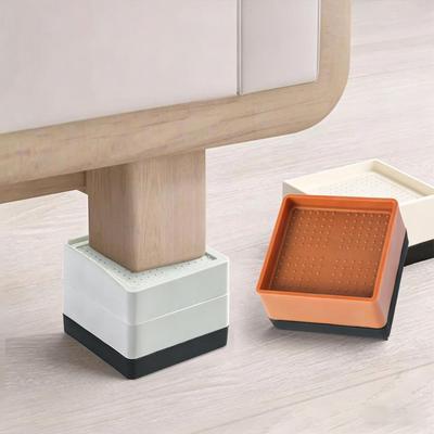 4-Pieces Square Furniture Extender Feet Sofa Lift Risers Anti Slip Silent Furniture Risers For Tables, Chairs Sofas, Beds