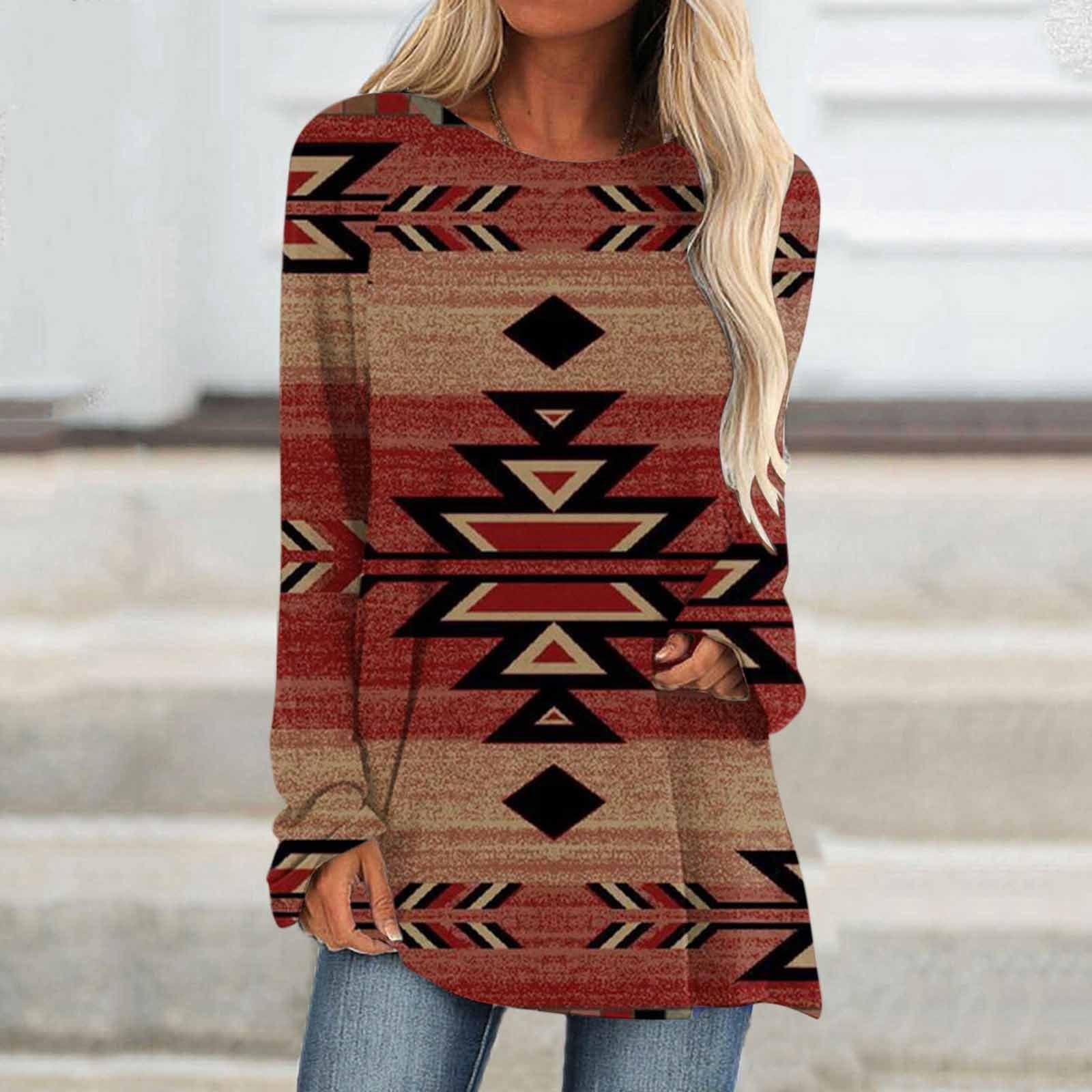 

Ethnic tribe geometric print autumn casual comfortable women s long sleeve T-shirt Urban street trend fashion women long sleeve 6XL