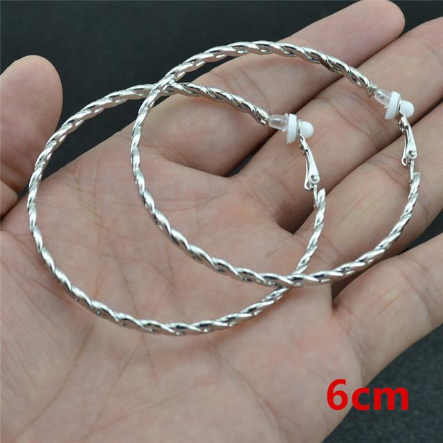 Clip On The Ear Without Piercing Earrings For Women Fashion Jewellery Accessories Rose Gold Black Double Round Threaded Earrings