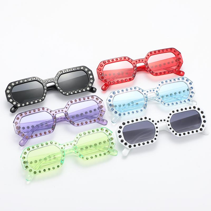 New Fashion Rhinestone Glasses Trendy Sun Glasses For Women Men UV400 Protection Colorful Eyewear Popular Female Accessories