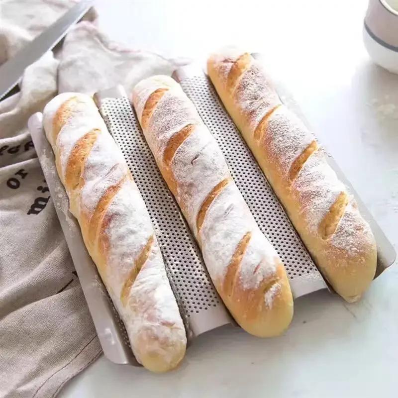 Brand 100% Food Grade Carbon Steel 4 Groove 2 Groove Wave French Bread Baking Tray For Baguette Bake Mold Pan