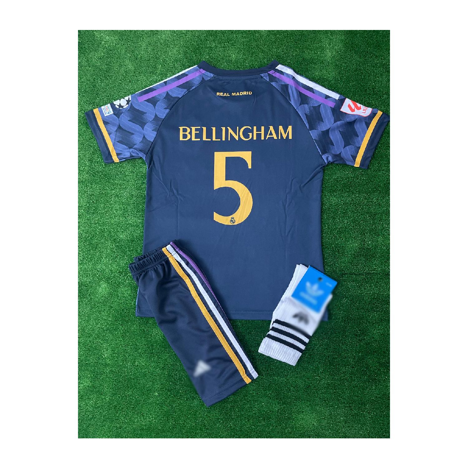 

Реал Мадрид 2023/2024 Джуд Беллингхэм выездная детская футболка с носками в подарок