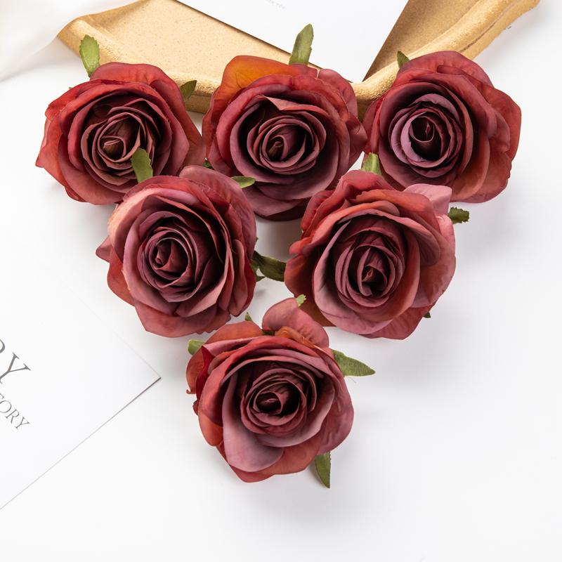 Artificial Flowers Roses Wedding Bouquets Home Decoration Garland Headdress Bridal Diy Gifts Box Christmas Garlands High Quality