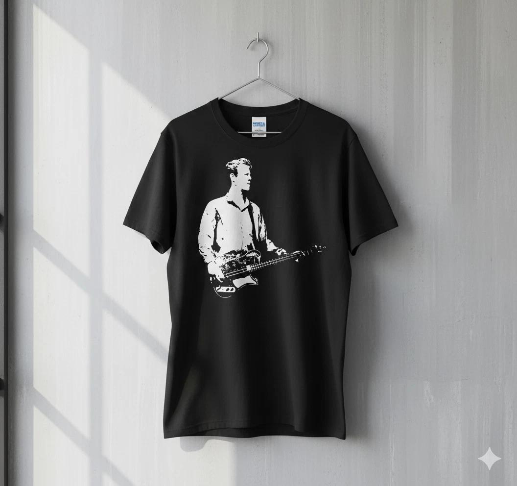 Unisex Adult Casual Music Indie Rock Bassist Silhouette Graphic T-S... XXXL