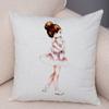 Cute Cartoon Children Pillow Case for Sofa Home Soft Plush Pillowcase Nordic Style Decor Pink Ballet Girl Cushion Cover