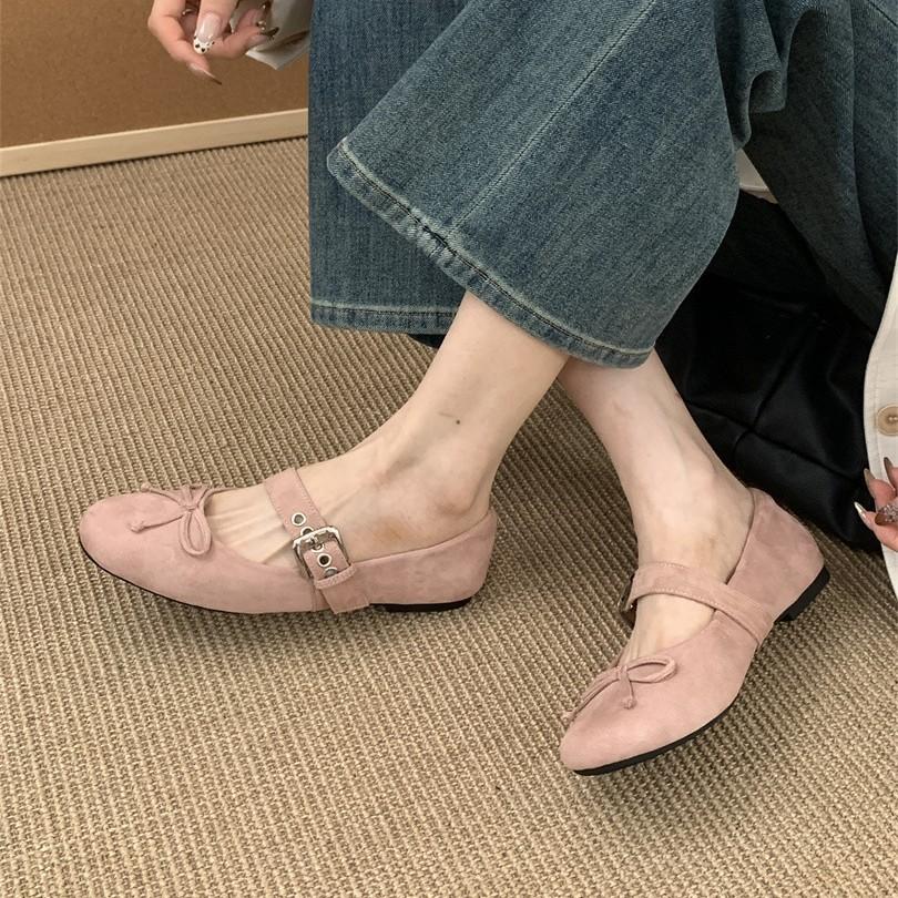 Flat Bottom Round Head Design Single Shoes Women's Shoes 2025 New Spring and Autumn Bow Gentle Ballet Mary Jane Shoes