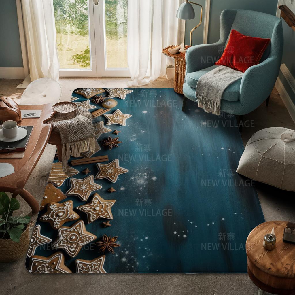 House Entrance Carpet Home Door Mat Living Room Bath Foot Bathroom Non-slip Water Absorption Rugs Bath Merry Christmas Winter