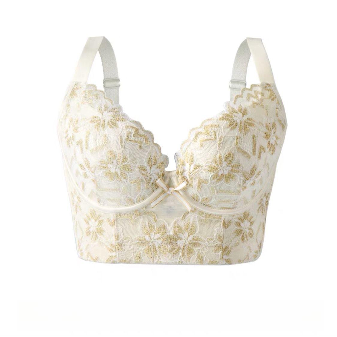 

Тонкий бюстгальтер Регулируемый бюстгальтер Женская коллекция Аксессуар Формирование груди Защита от провисания Застежка в шесть рядов Бюстгальтер большого размера 40/90E бежевый