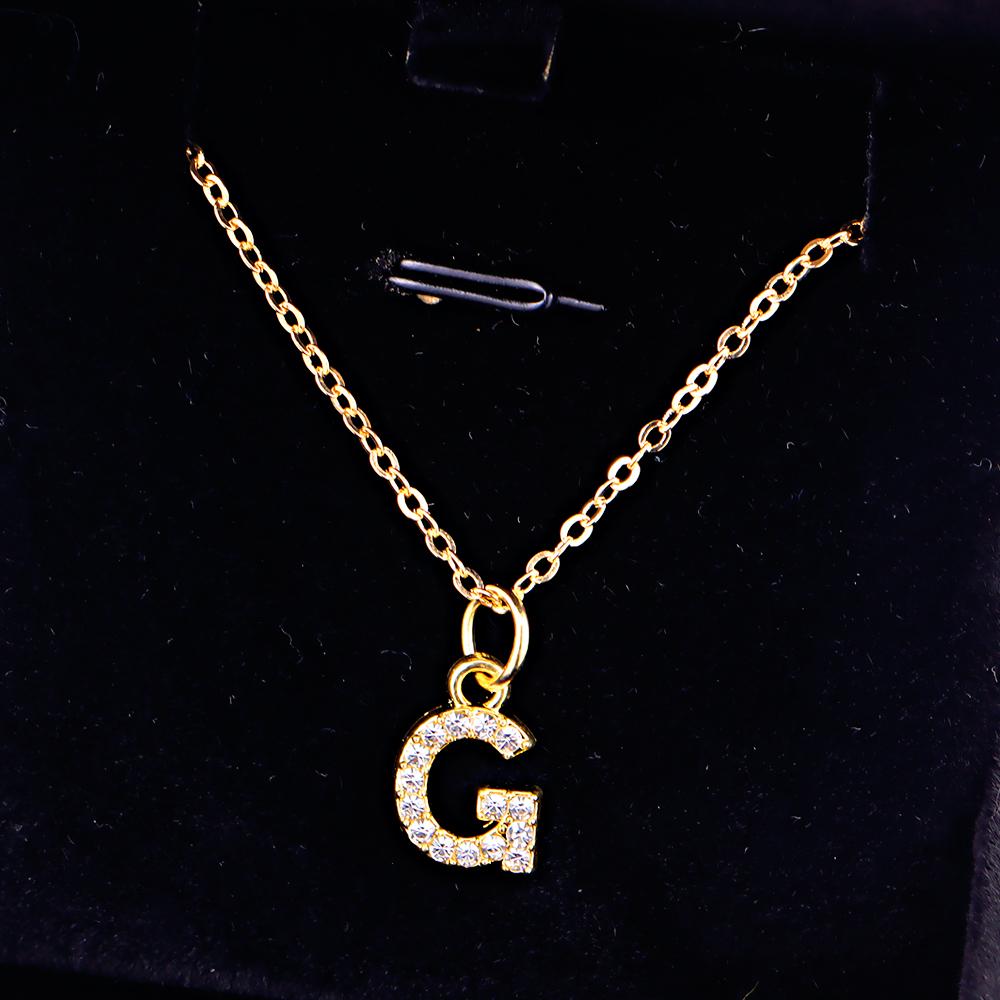 Kpop Shining A-Z Letter Pendant Charm Necklace 26 Initial Alphabet Name Golden Clavicle Chain Party Valentine's Day Jewelry Gift