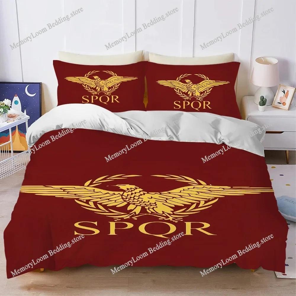 Zlatý císařský orel Řím SPQR Povlak na peřinu Sada Domácí styl Povlečení Měkká Bavlna na praní Postel Studentská kolej Dárek Domácí textil029