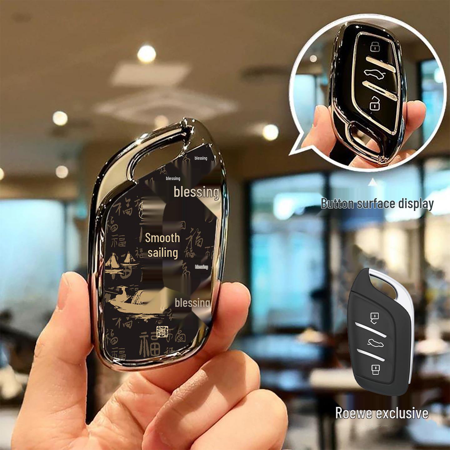 

Key Case for Roewe RX5 Plus, MG5, RX3, i5, and i6 Max - Stylish Buckle Design