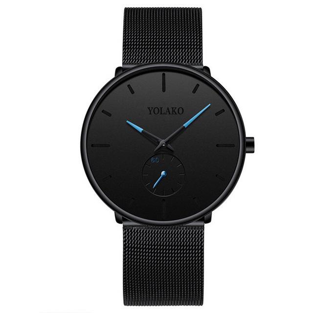 Minimalist Ultra Thin Men Quartz Watches Casual Sports Men Steel Mesh Band Watches Top Brand Male Clock