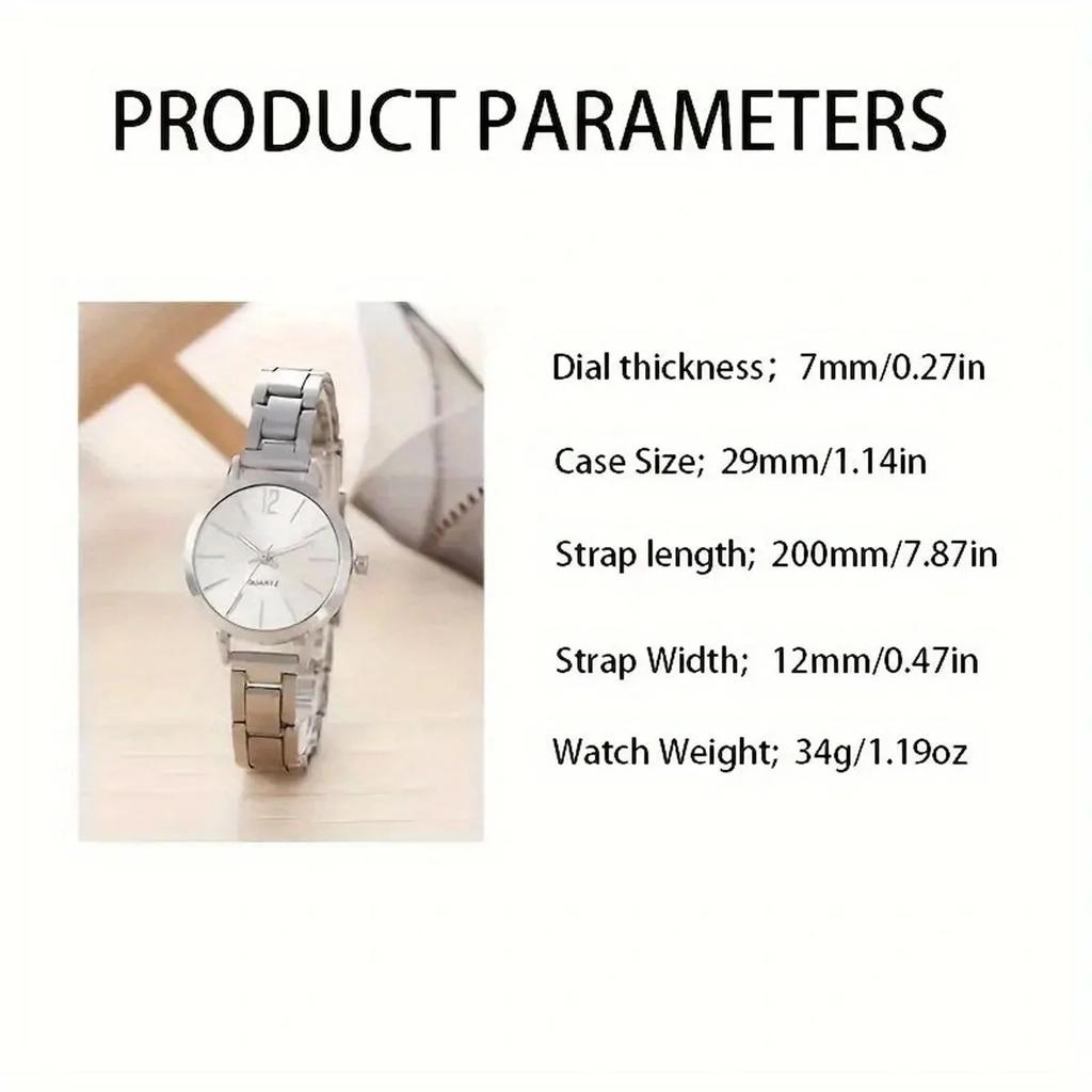 1set-Fashion Promise: Ladies' Gold Strap Quartz Watch Jewelry Set Meets Elegant Time (No Box)