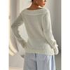 Women's Sweater Autumn Winter Ventilate Fashion Solid Color Rib Knit Long Sleeve One-Shoulder Casual Sweater