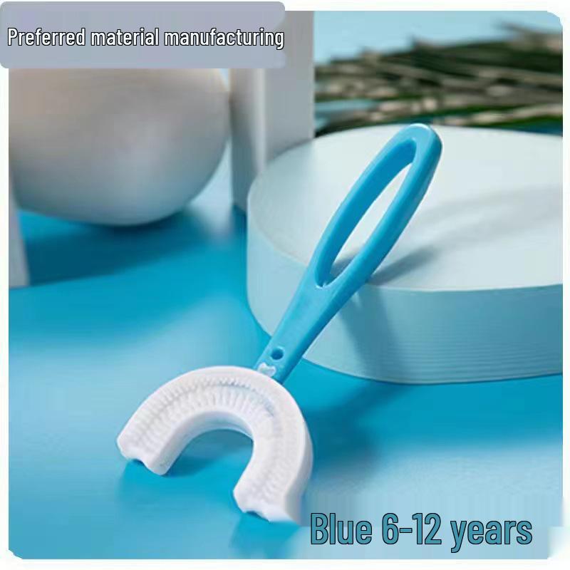 U-shaped Soft Bristle Silicone Toothbrush for Children Aged 2-12